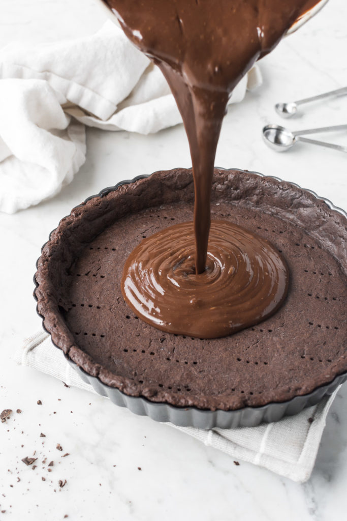 baked chocolate tart filling