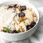 banana smoothie bowl with tahini