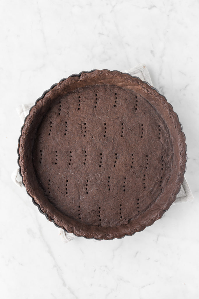 baked chocolate tart shell