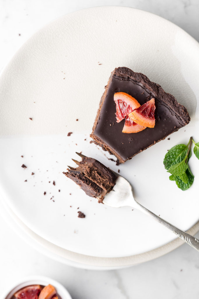 rich double chocolate tart