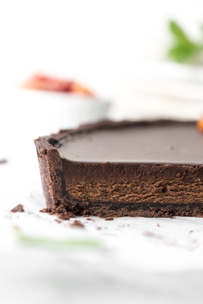 silky triple chocolate tart