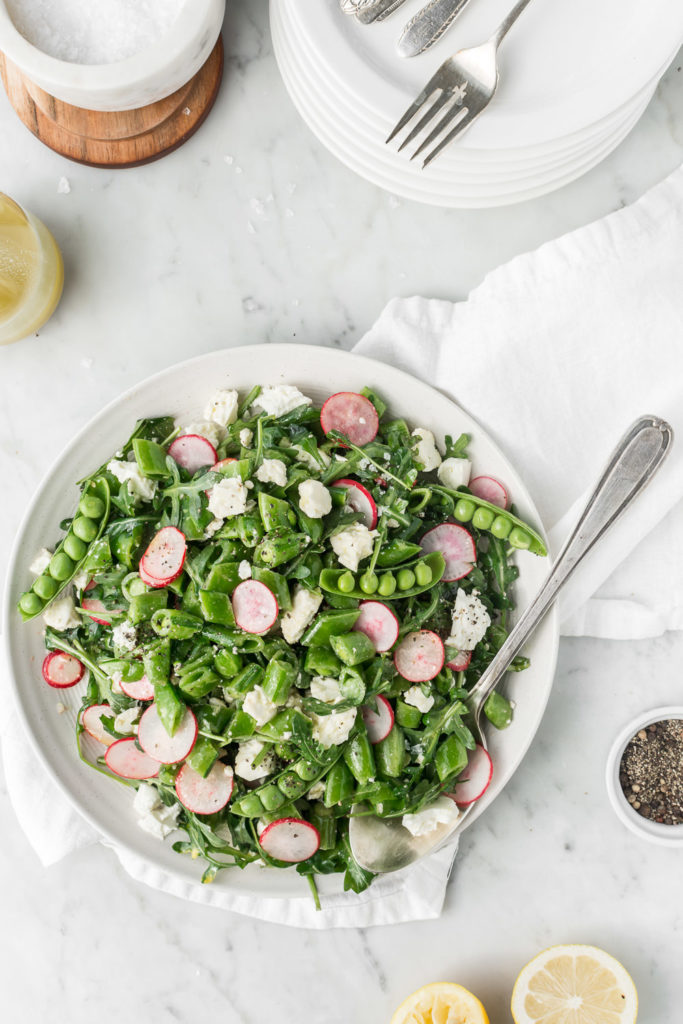 Sugar snap pea salad with lemon and parmesan — Cooks Without Borders