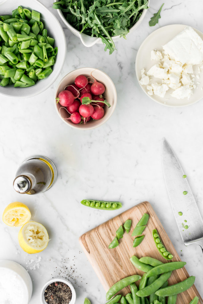 sugar snap pea salad with radishes