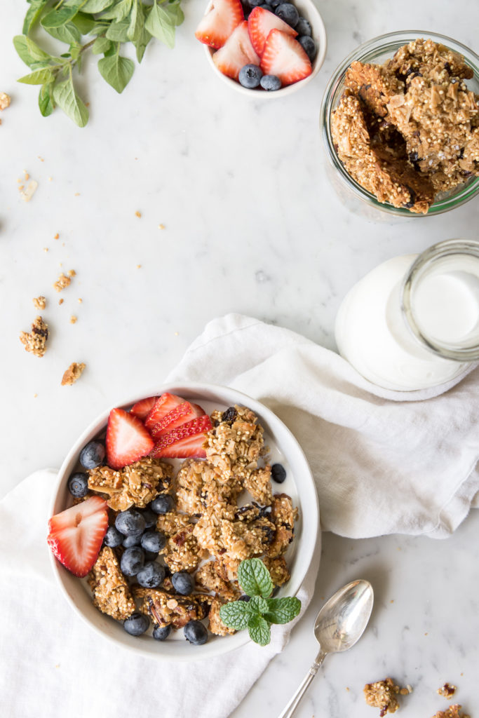 chunky granola recipe with maple and olive oil