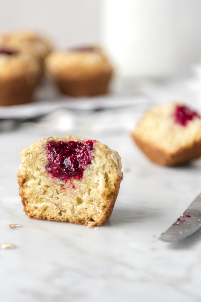 raspberry jam muffins with oatmeal