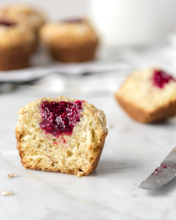 raspberry jam muffins with oatmeal