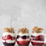 cheesecake parfait with fresh berry jam