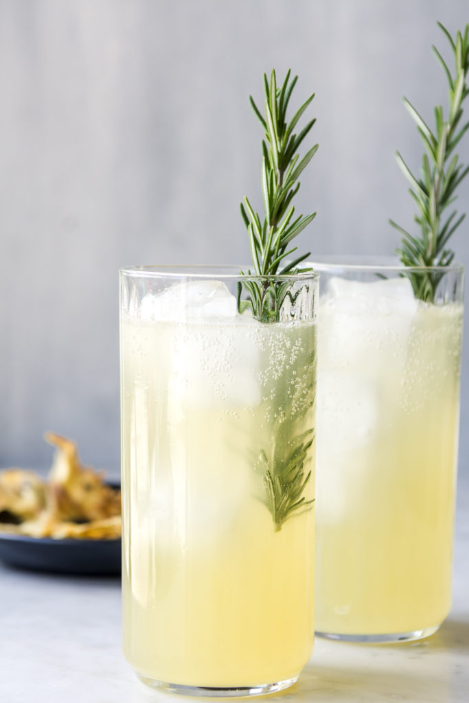 pineapple fizz with rosemary and rum