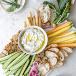 ricotta cheese dip with fresh herbs and lemon
