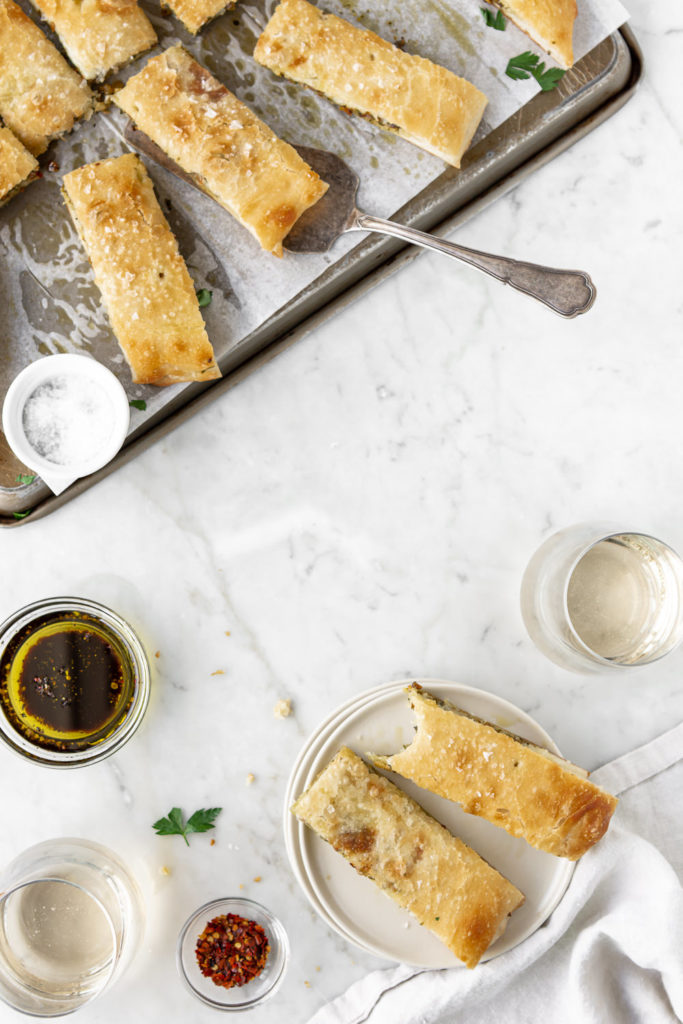 stuffed focaccia with cheese and pistachio parsley pesto recipe