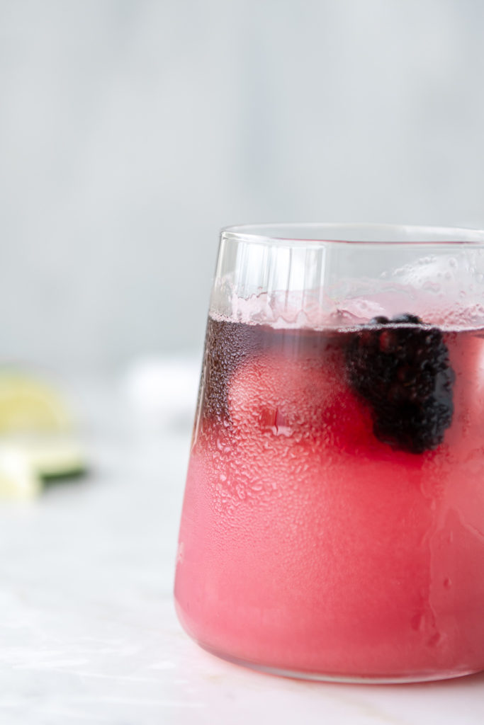 blackberry tequila spritz with red wine float