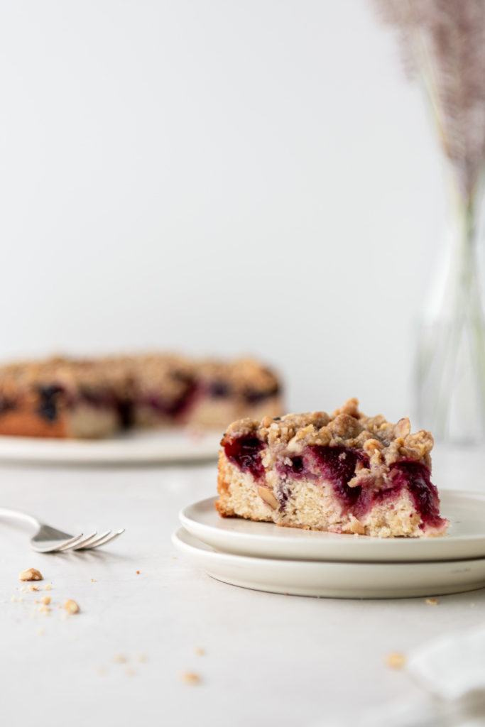 cherry rye buckle cake with walnut streusel recipe