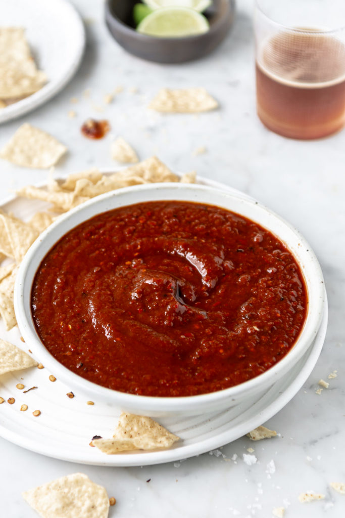 smoky and spicy red chile salsa recipe