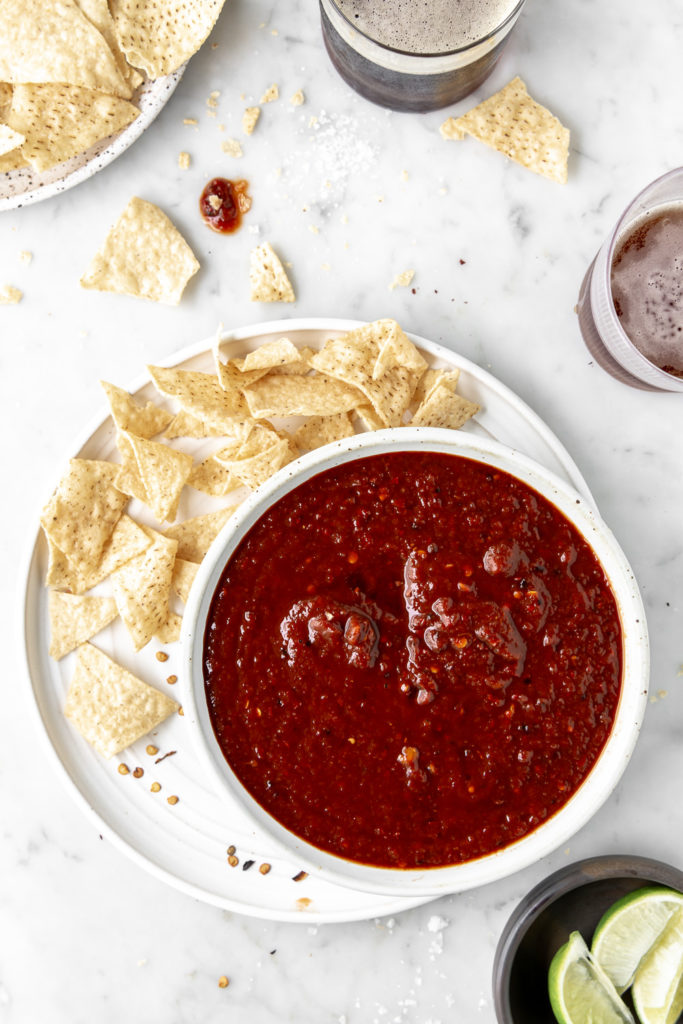 spicy dried red chile salsa
