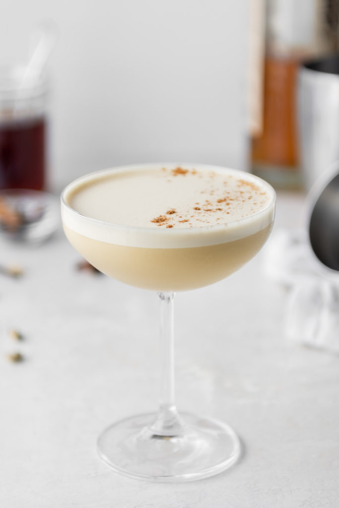 chai whiskey flip cocktail recipe