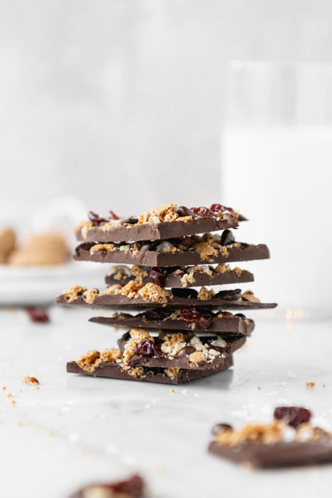 dark chocolate bark with