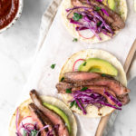 flank steak tacos with citrus ancho chile marinade
