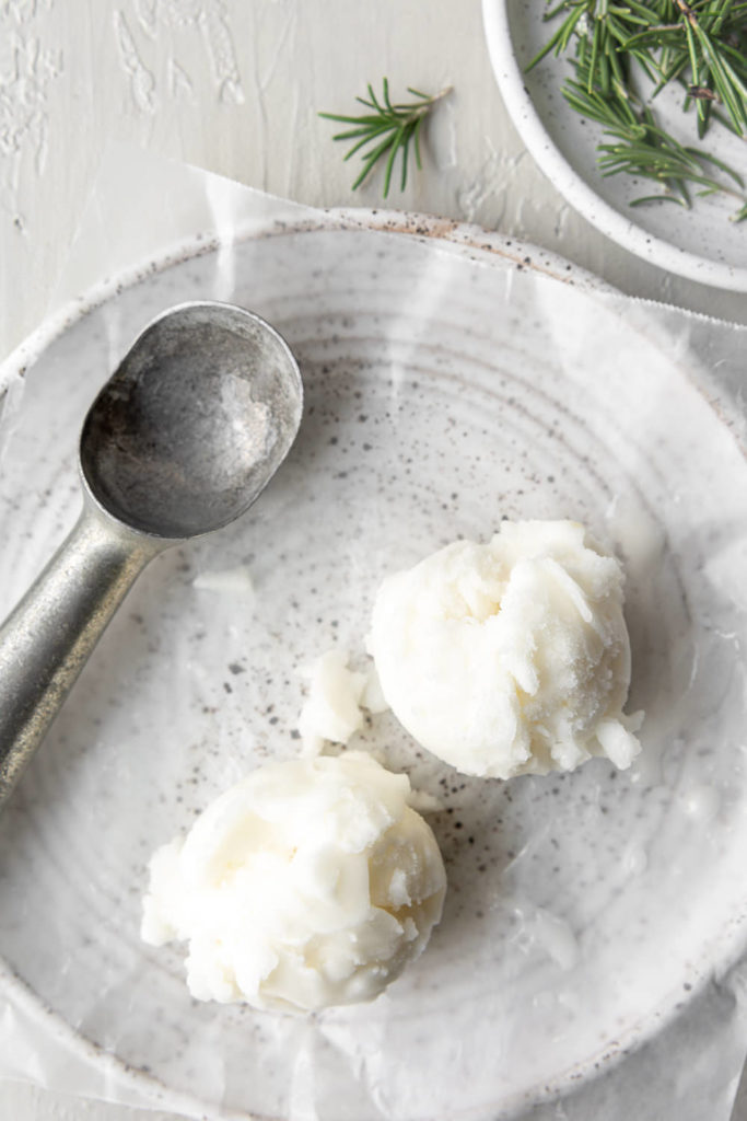 lemon sorbet and rosemary