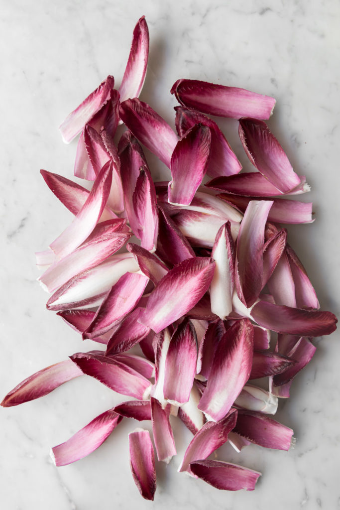 red belgian endive leaves