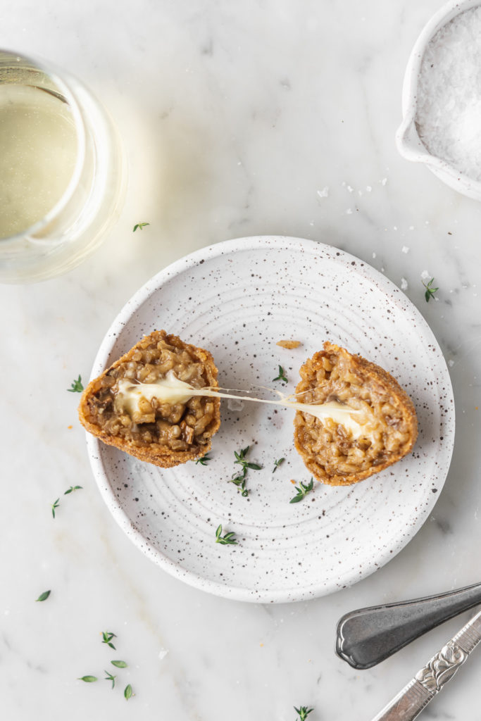 risotto arancini with truffles, porcini mushrooms and mozzarella