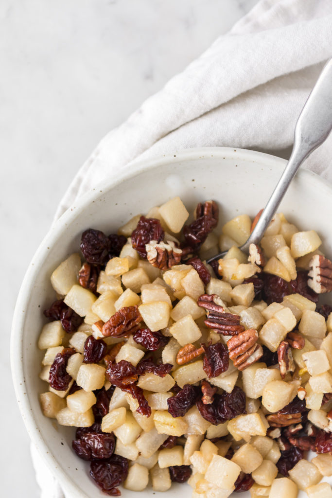 roasted pears with cherries and pecans