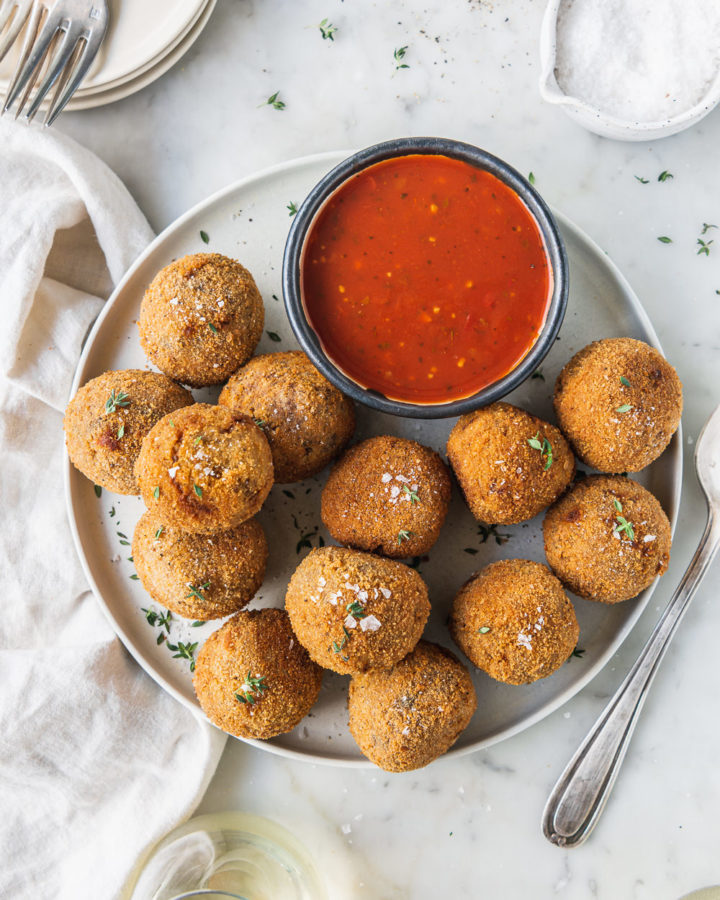 truffle arancini with marinara sauce