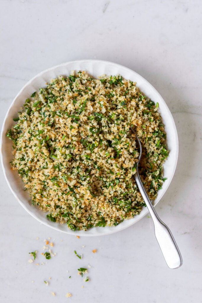 crispy panko crumbs with parsley and lemon zest