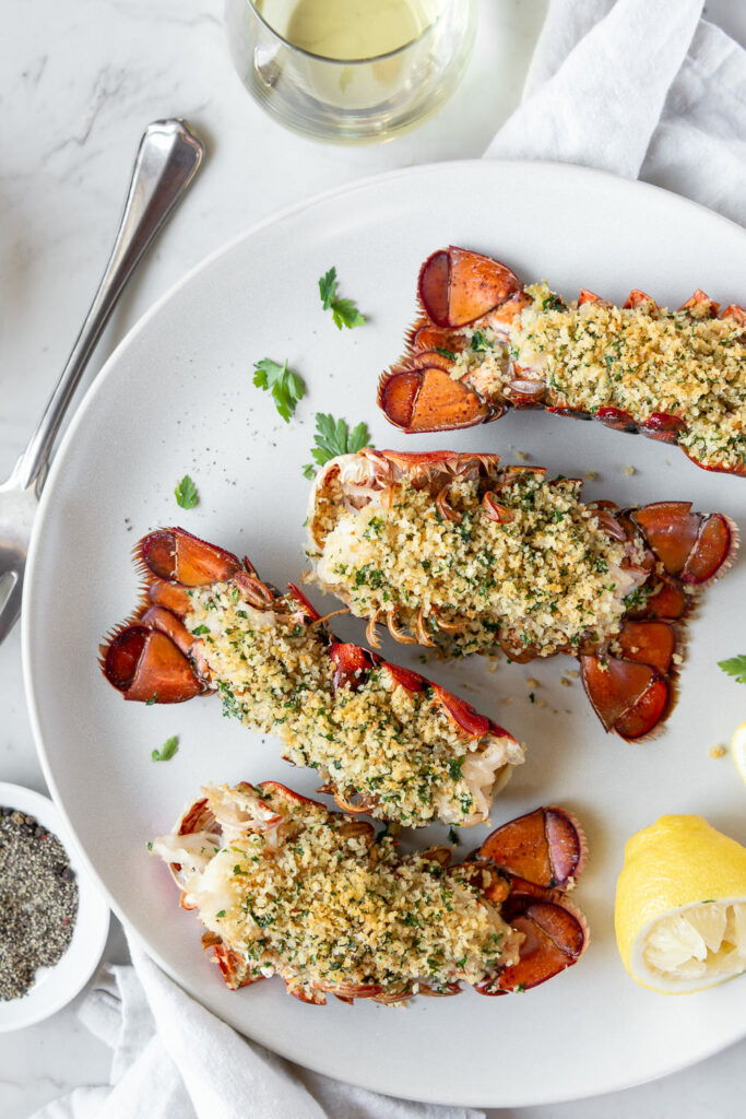 roast lobster tail with brown butter hollandaise sauce