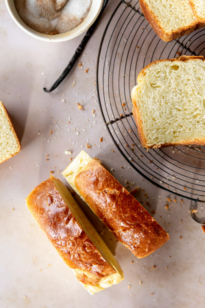 thick slices of brioche bread