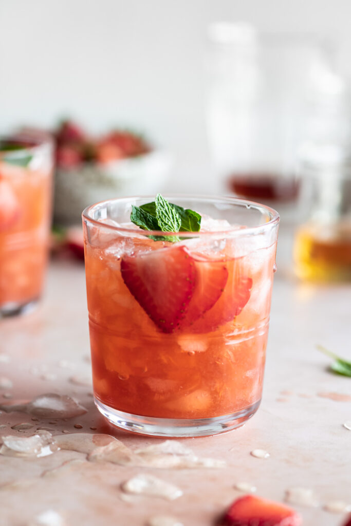 fresh strawberry amaretto smash