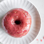 old fashioned buttermilk donuts with raspberry glaze