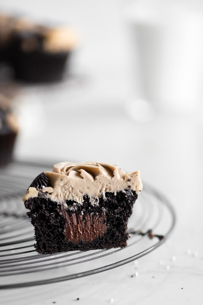 double chocolate guinness cupcakes with espresso buttercream