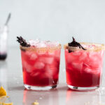 hibiscus margarita with ginger sugar rim