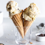 homemade coconut ice cream with dark chocolate