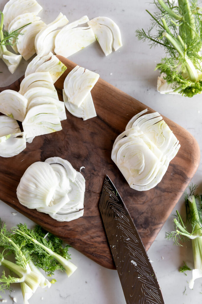 how to slice fennel into slabs