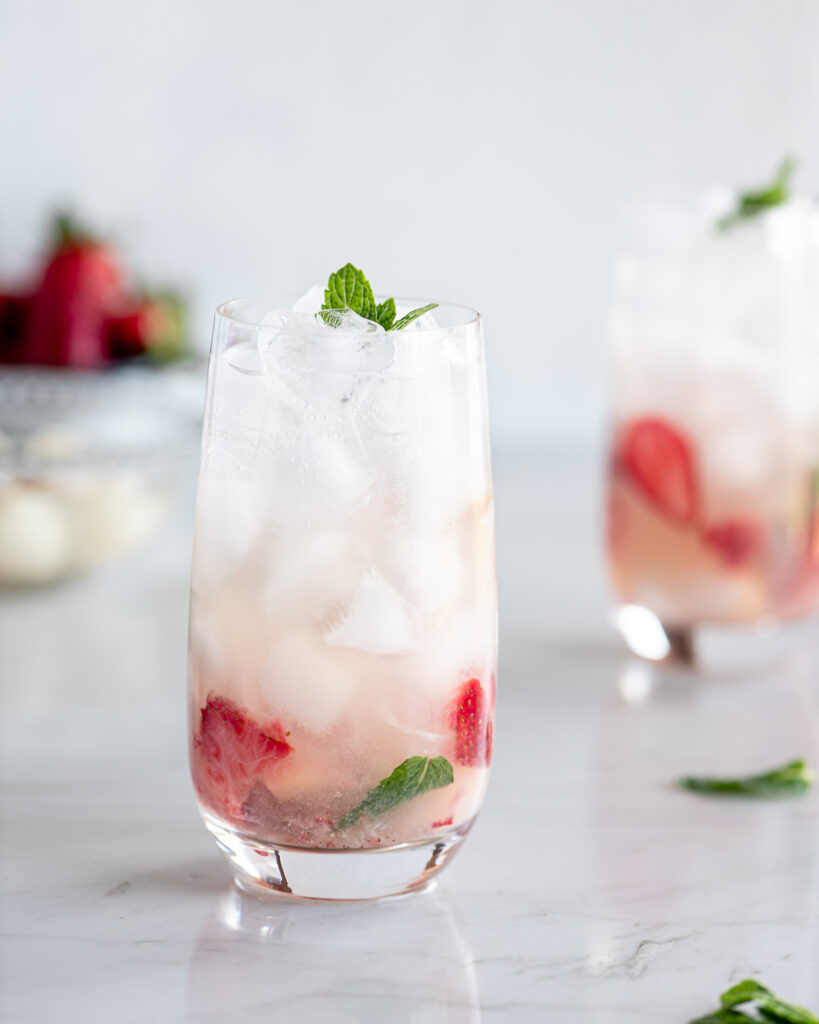 lychee mojito recipe with strawberries and rose water