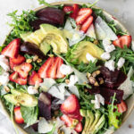 roasted beet salad with goat cheese and strawberries