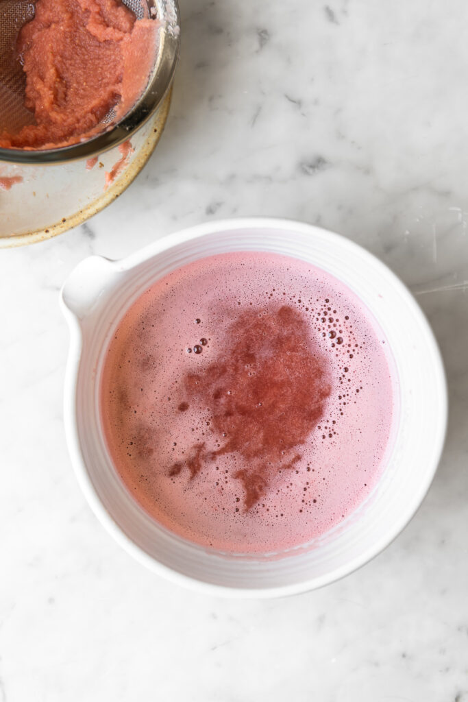 strained watermelon juice, after blending