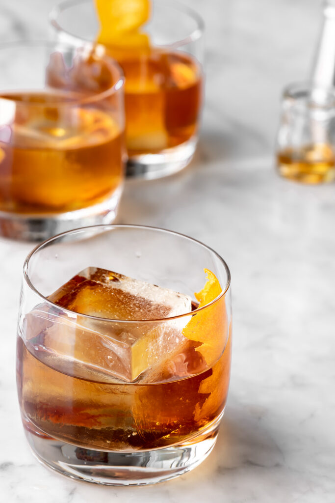 bourbon old fashioned with maple syrup