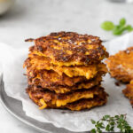 butternut squash patties with thyme and leeks