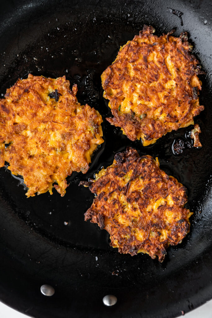 frying butternut squash fritters