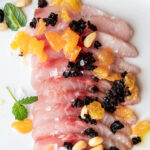 hamachi crudo with orange oil