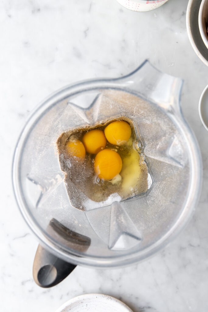 making crepe batter in a blender