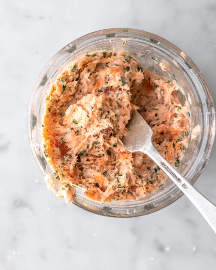 salmon dip with herbs and butter