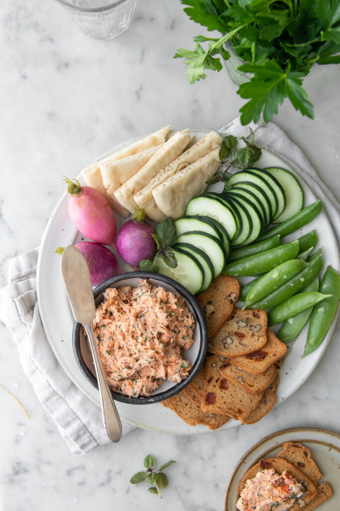 salmon dip with herbs and butter