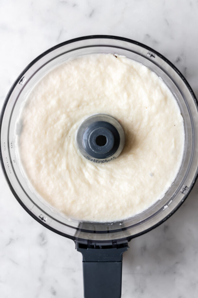 blending steamed parsnips