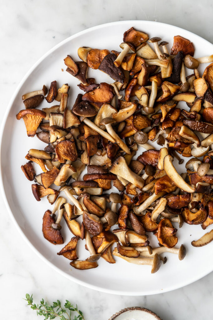 crispy buttery wild mushrooms