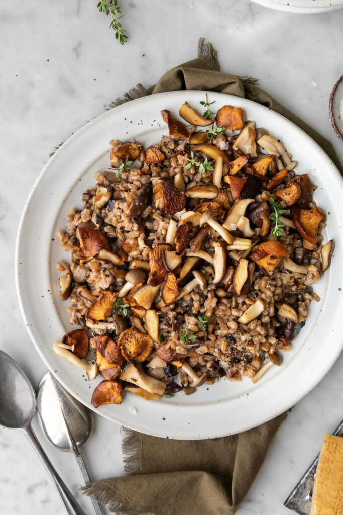 farro risotto recipe with wild mushrooms