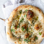 garlic pizza with butter and herbs
