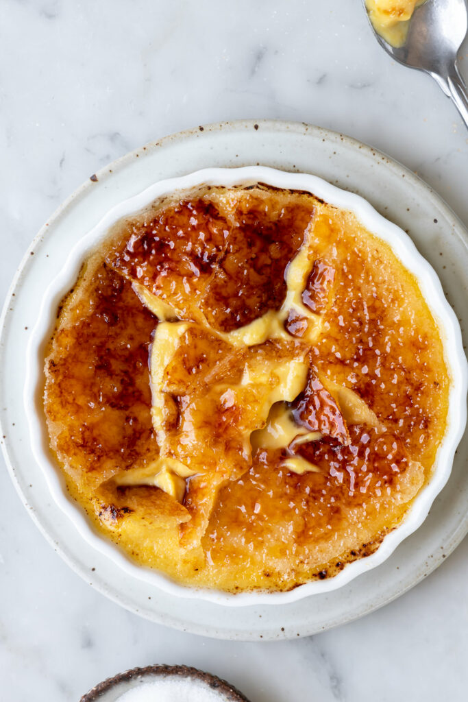 pumpkin creme brulee with crunchy sugar